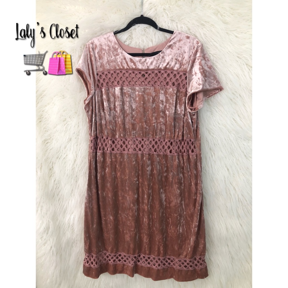 Pink velvet dress